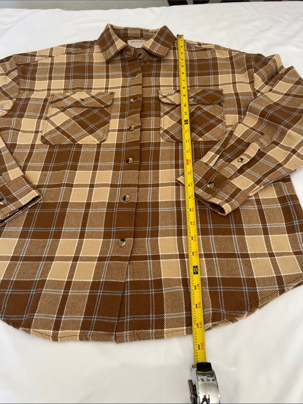 Brixton Brown, Cream & Tan Plaid Button-Down Shirt - Picture 4 of 14